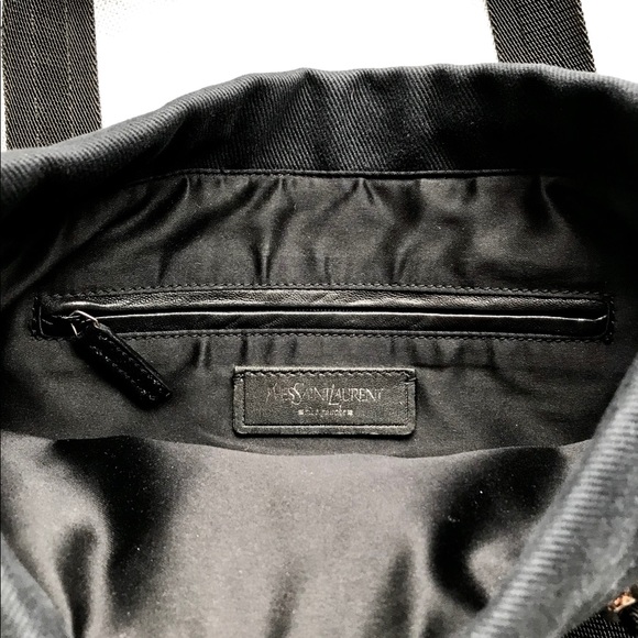 YSL Yves Saint Laurent Vintage Iconic Black Canvas Tote - Picture 5 of 7